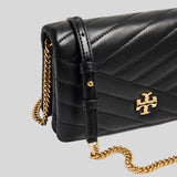 TORY BURCH Kira Chevron Chain Wallet Black 156553