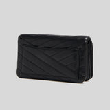 TORY BURCH Kira Chevron Chain Wallet Black 156553