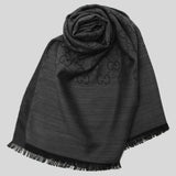 GUCCI Large Signature Logo GGWEB Scarf/Wrap Black 165904