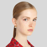 FERRAGAMO Gancini Earrings In Gold Color With Pearls 760529