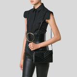 SAINT LAURENT YSL Matelasse Chain Wallet In Grain De Poudre Embossed Leather Black/Black 377828BOW08