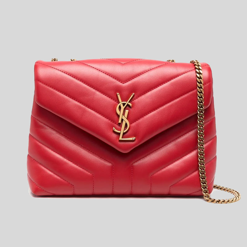 Saint Laurent 494699 YSL LOULOU SMALL BAG IN Beige Y-QUILTED