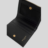 SAINT LAURENT YSL Cassandre Matelasse Bi-Fold Wallet In Grain De Poudre Embossed Leather Black 575879BOW01