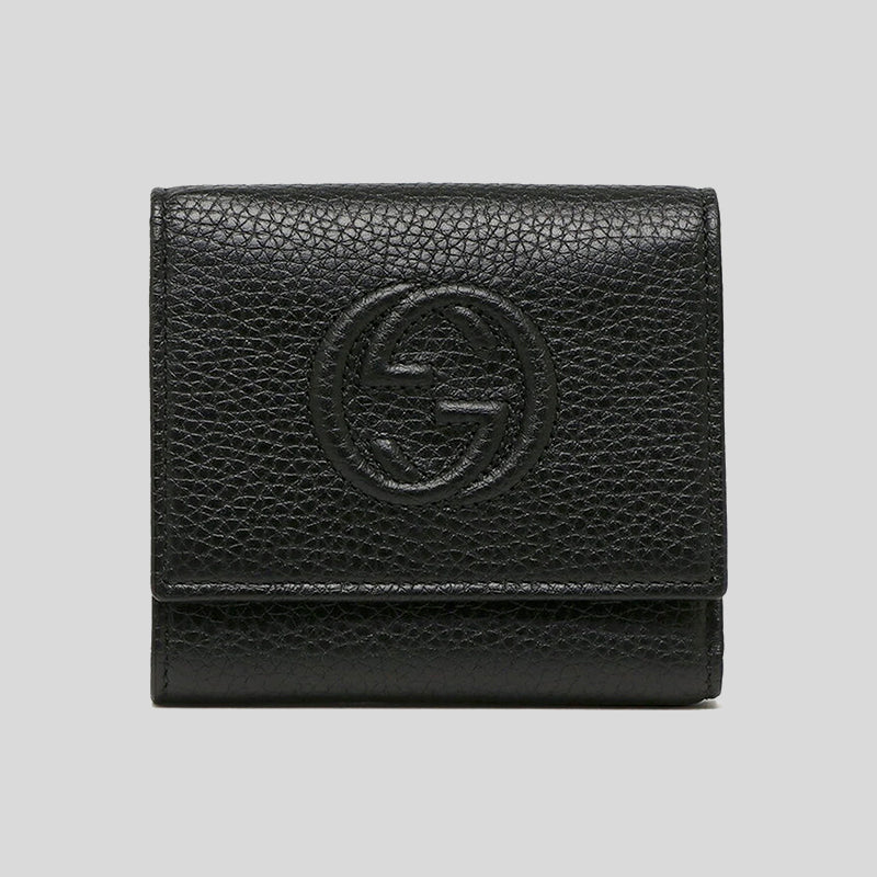 Gucci Soho Small Leather Trifold Wallet Black 598207 – LussoCitta