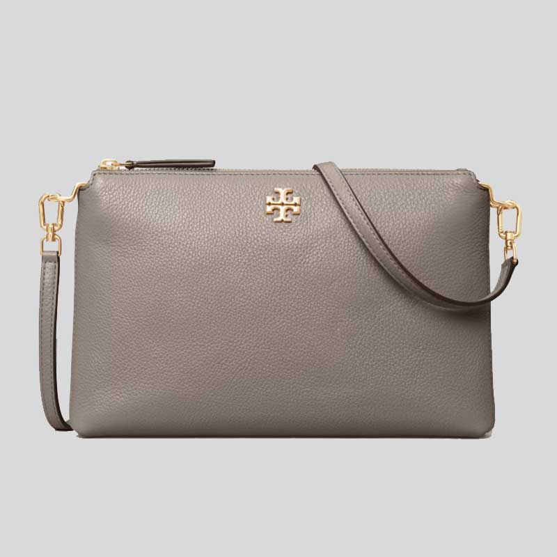 即発 ★Tory Burch Kira Pebbled Crossbody 61385 TORY BURCH Mercer Pebbled Zip Crossbody Gray Heron 61385