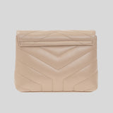 SAINT LAURENT YSL Loulou Toy Strap Bag In Quilted "Y" Leather Dark Beige 678401