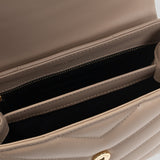 SAINT LAURENT YSL Loulou Toy Strap Bag In Quilted "Y" Leather Dark Beige 678401