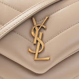 SAINT LAURENT YSL Loulou Toy Strap Bag In Quilted "Y" Leather Dark Beige 678401
