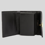 SAINT LAURENT YSL Cassandre Matelasse Multi-Folded Wallet In Grain De Poudre Leather Black 692061BOW01