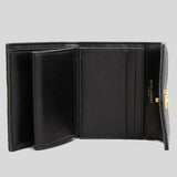 SAINT LAURENT YSL Cassandre Matelasse Multi-Folded Wallet In Grain De Poudre Leather Black 692061BOW01