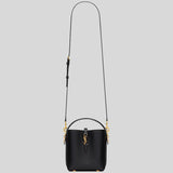 SAINT LAURENT YSL LE 37 Mini Bucket Bag In Shiny Leather Black 7658702R20W2