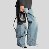 SAINT LAURENT YSL LE 37 Mini Bucket Bag In Shiny Leather Black 7658702R20W2
