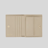 FERRAGAMO Calf Leather Small Bifold Wallet Stone 779463