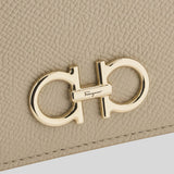 FERRAGAMO Calf Leather Small Bifold Wallet Stone 779463
