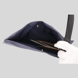 BURBERRY Unisex Logo Print Nylon Zip Wristlet Pouch Navy Blue 80528411