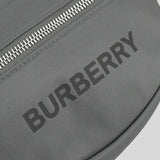 BURBERRY Cannon Branded Nylon Belt/Crossbody Bag Grey 80528881