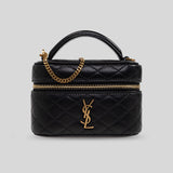 SAINT LAURENT YSL Gaby Micro Vanity Bag In Lambskin Black 8192851EL07 lussocitta lusso citta