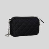 MOSCHINO Logo Embellished Zipped Shoulder/Crossbody Bag Black B7420
