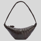 LEMAIRE Medium Croissant Bag Soft Nappa Leather Dark Chocolate BG0001LL095 lussocitta lusso citta