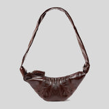 LEMAIRE Small Croissant Bag Coated Cotton Chocolate Fondant BG0003LF1329