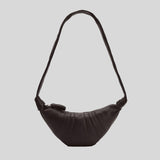 LEMAIRE Small Croissant Bag Soft Nappa Leather Dark Chocolate BG0003LL095
