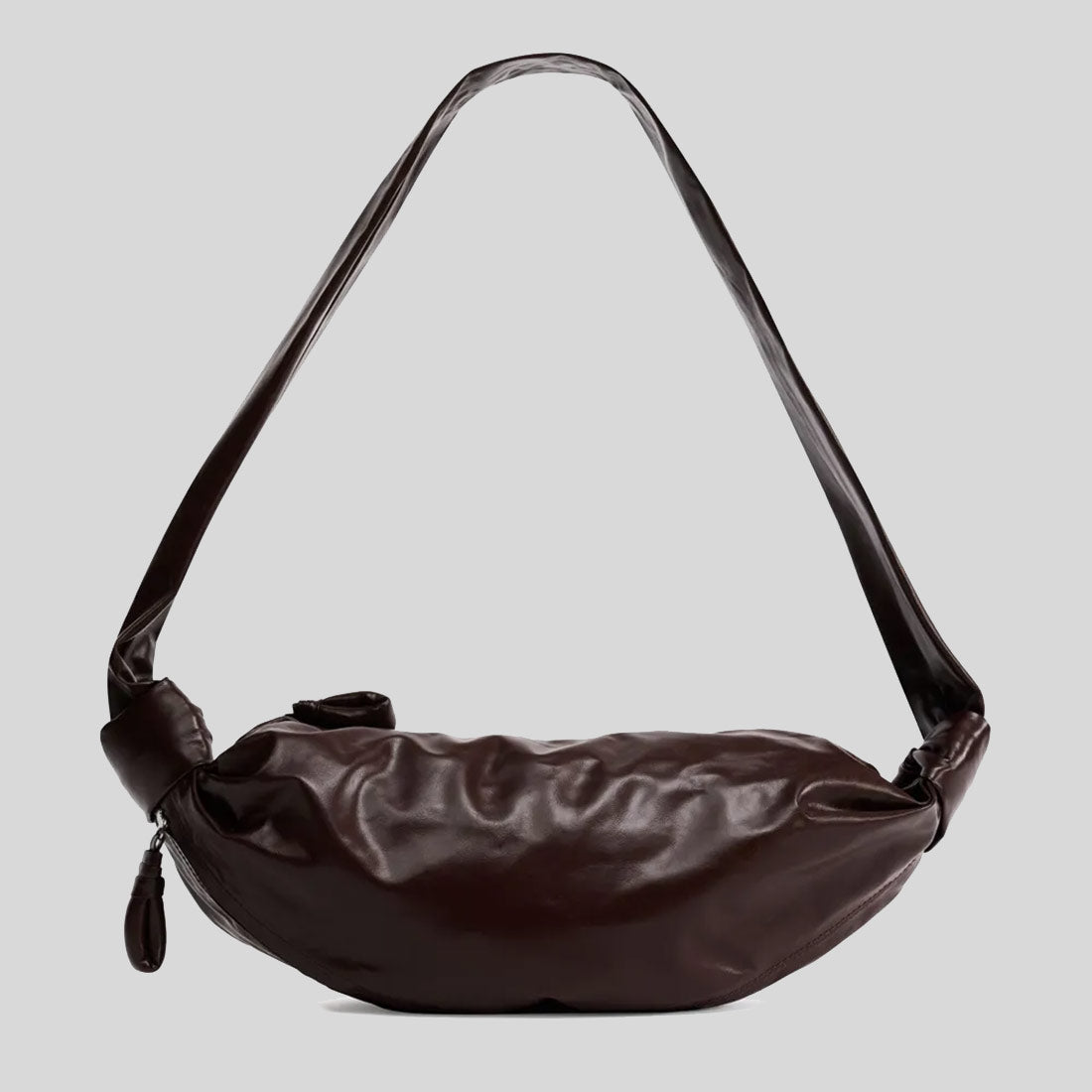 LEMAIRE Small Soft Croissant Bag Paper Leather Dark Chocolate BG0092LL