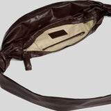 LEMAIRE Small Soft Croissant Bag Paper Leather Dark Chocolate BG0092LL0028