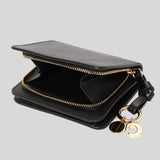 CHLOE Alphabet Compact Wallet In Grained Leather Black CHC22WP765F57