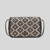 KATE SPADE Spade Flower Jacquard Small Flap Crossbody Bag Sand Multi KI453