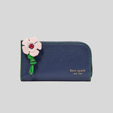 KATE SPADE In The Garden Small Slim Bifold Wallet Parisian Navy Multi KJ893