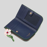 KATE SPADE In The Garden Small Slim Bifold Wallet Parisian Navy Multi KJ893