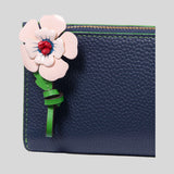 KATE SPADE In The Garden Small Slim Bifold Wallet Parisian Navy Multi KJ893