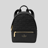KATE SPADE Spade Flower Quilted Fabric Small Backpack Black KK158