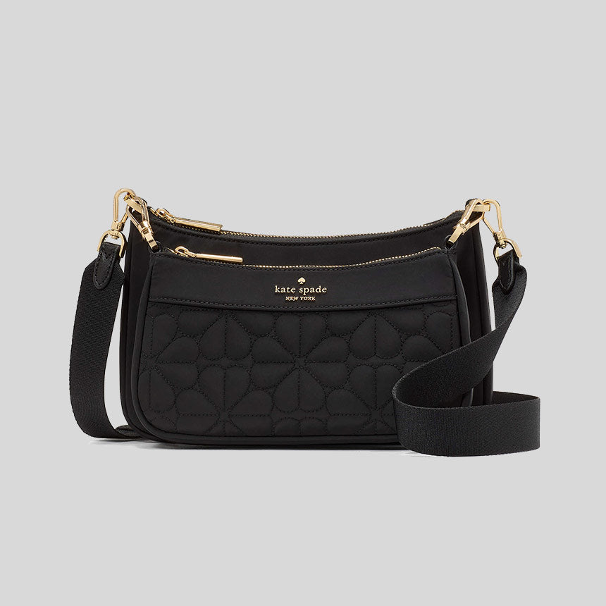 KATE SPADE Duet Spade Flower Quilted Nylon Crossbody Bag
