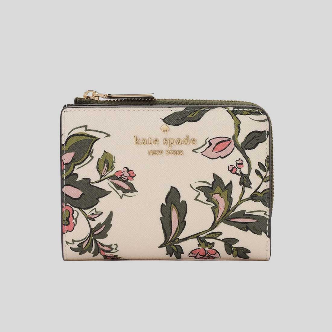 折りたたみ財布 Kate Spade Madison Floral Small L Zip Wallet KL865 KATE SPADE Madison Floral Small L Zip Wallet Meringue Multi