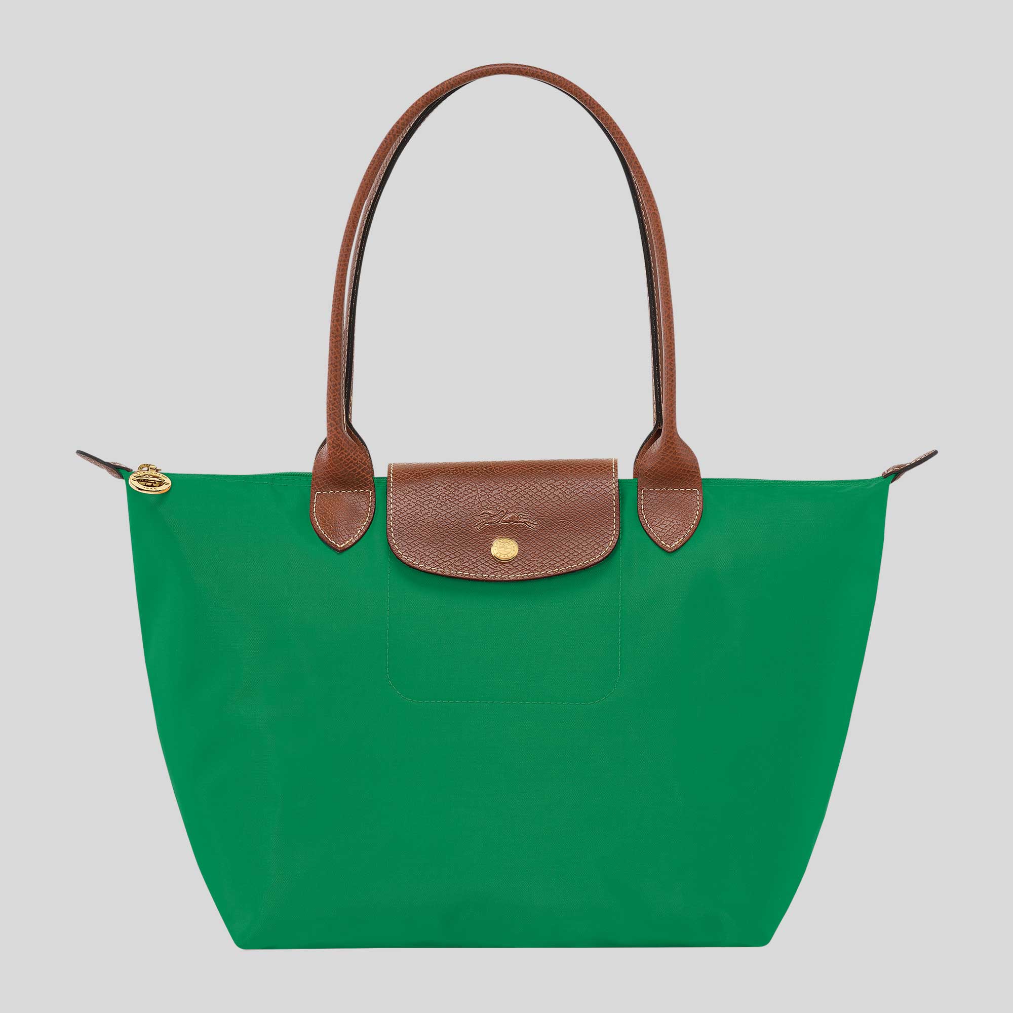 LONGCHAMP｜ (L2605089 P94) LONGCHAMP: Le Pliage bag in nylon and grained leather - Grey