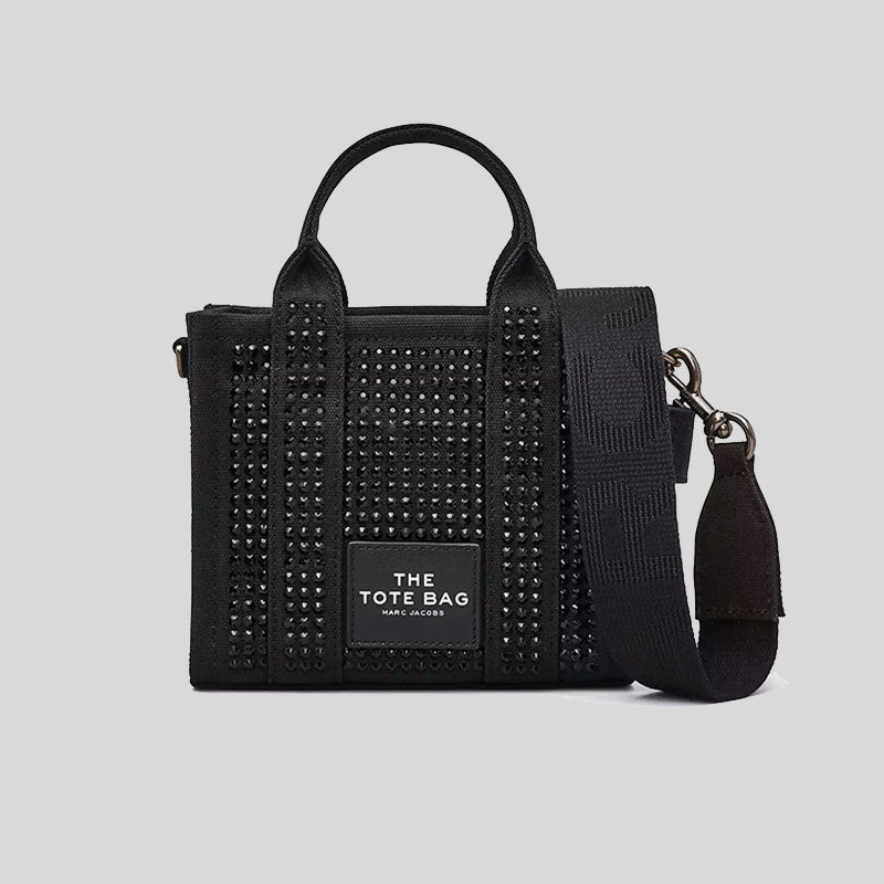 MARC JACOBS The Crystal Canvas Mini Tote Bag Black 2R3HCR098H01