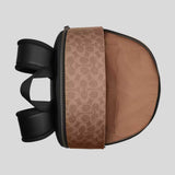 COACH West Backpack In Blocked Signature Canvas Sand/Tan CAB59
