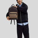COACH West Backpack In Blocked Signature Canvas Walnut/Tan CAB59
