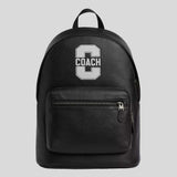 COACH West Backpack With Varsity Motif Black/Chalk CAK16
