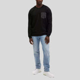 COACH Signature Long Sleeve T Shirt In Organic Cotton Black CO788