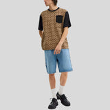 COACH Signature T Shirt In Organic Cotton Khaki Signature CO789