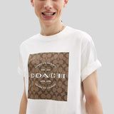 COACH Signature Square T Shirt In Organic Cotton White CO790