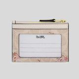 COACH Mini Skinny Id Case In Signature Canvas With Floral Print Sand Multi CAR16