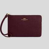 COACH Corner Zip Wristlet Dark Wine CV396
