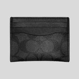 COACH Slim Id Card Case In Signature Canvas Charcoal/Black CW366