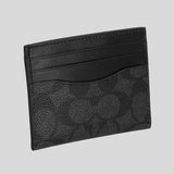 COACH Slim Id Card Case In Signature Canvas Charcoal/Black CW366