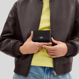 COACH Card Holder Wallet In Signature Canvas Walnut/Black CZ034