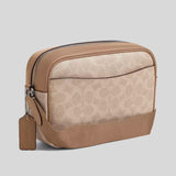 COACH Jamie Camera Bag In Signature Canvas With Stripe Sand/Taupe CZ185