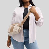 COACH Jamie Camera Bag In Signature Canvas With Stripe Sand/Taupe CZ185